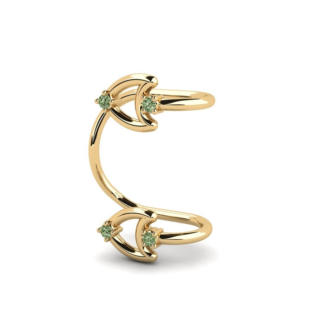14ct Yellow Gold Green Diamond Women's Earring Lovetter
