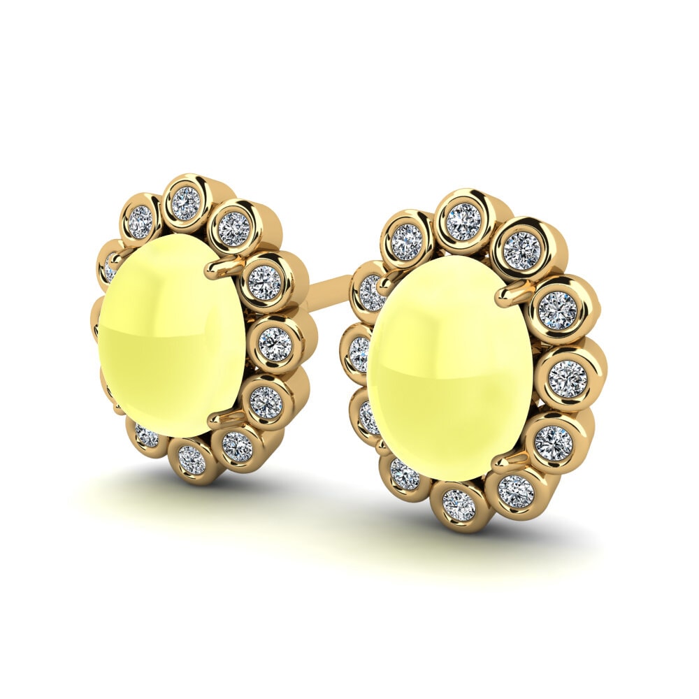 Cabochon Lemon Topaz Women's Earring Loyce