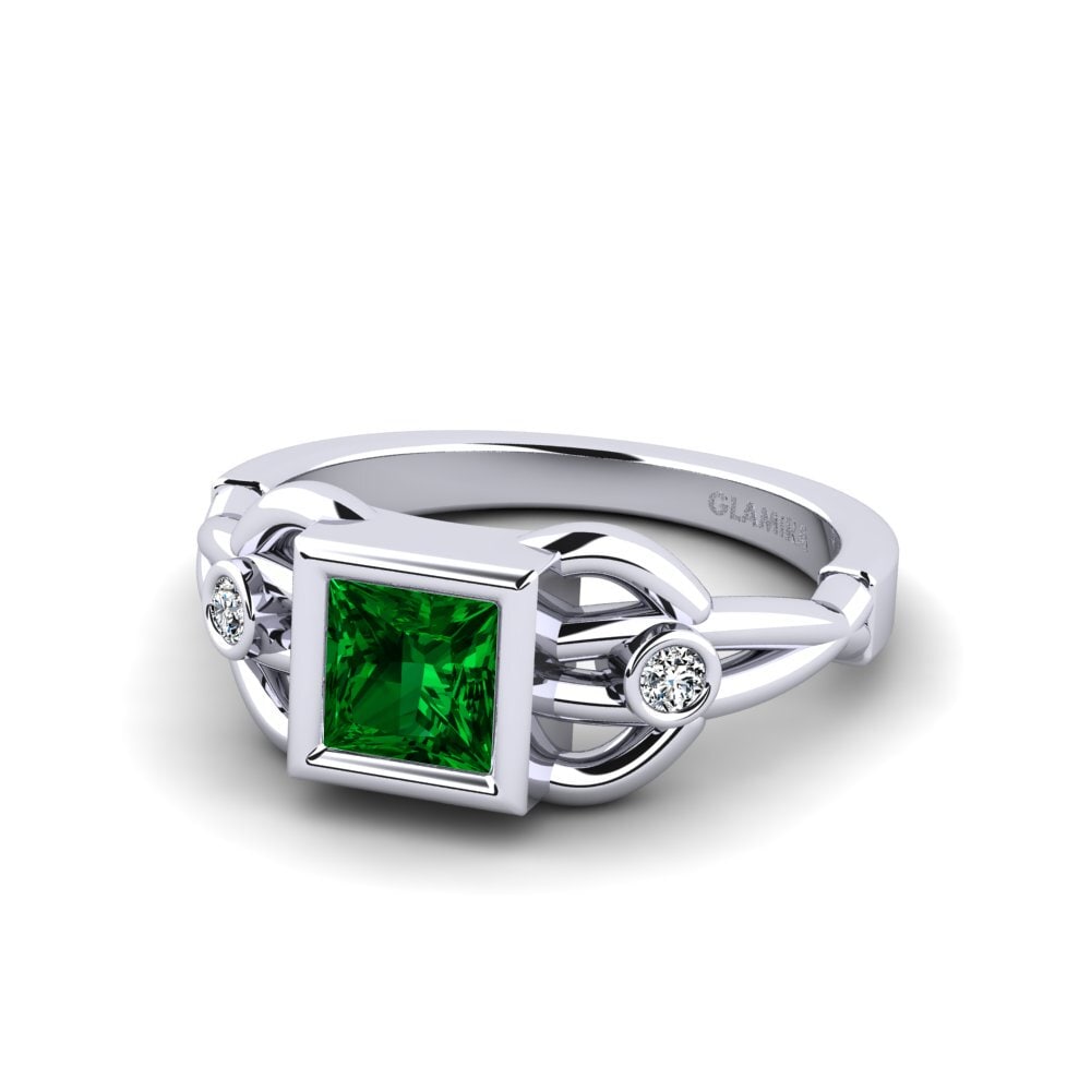 Circonita Verde Anillo de Mujer Lramel