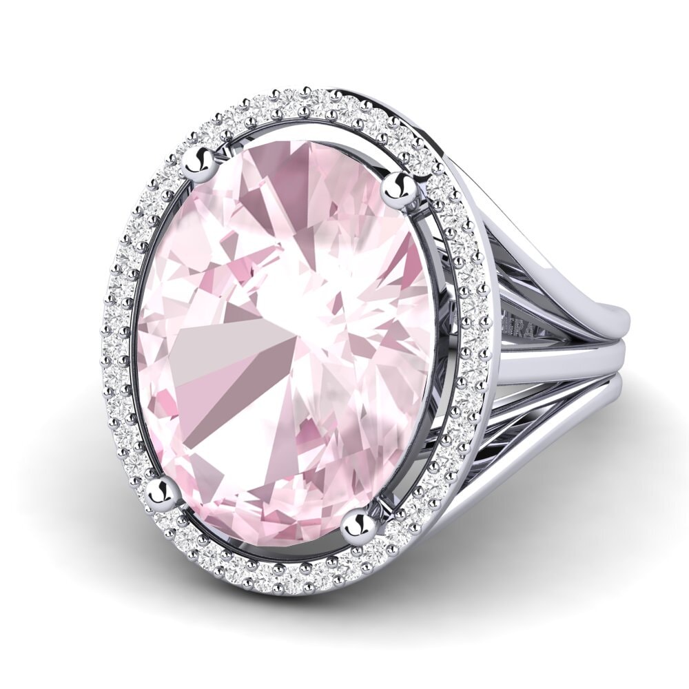 White Silver Kunzite Ring Lucile