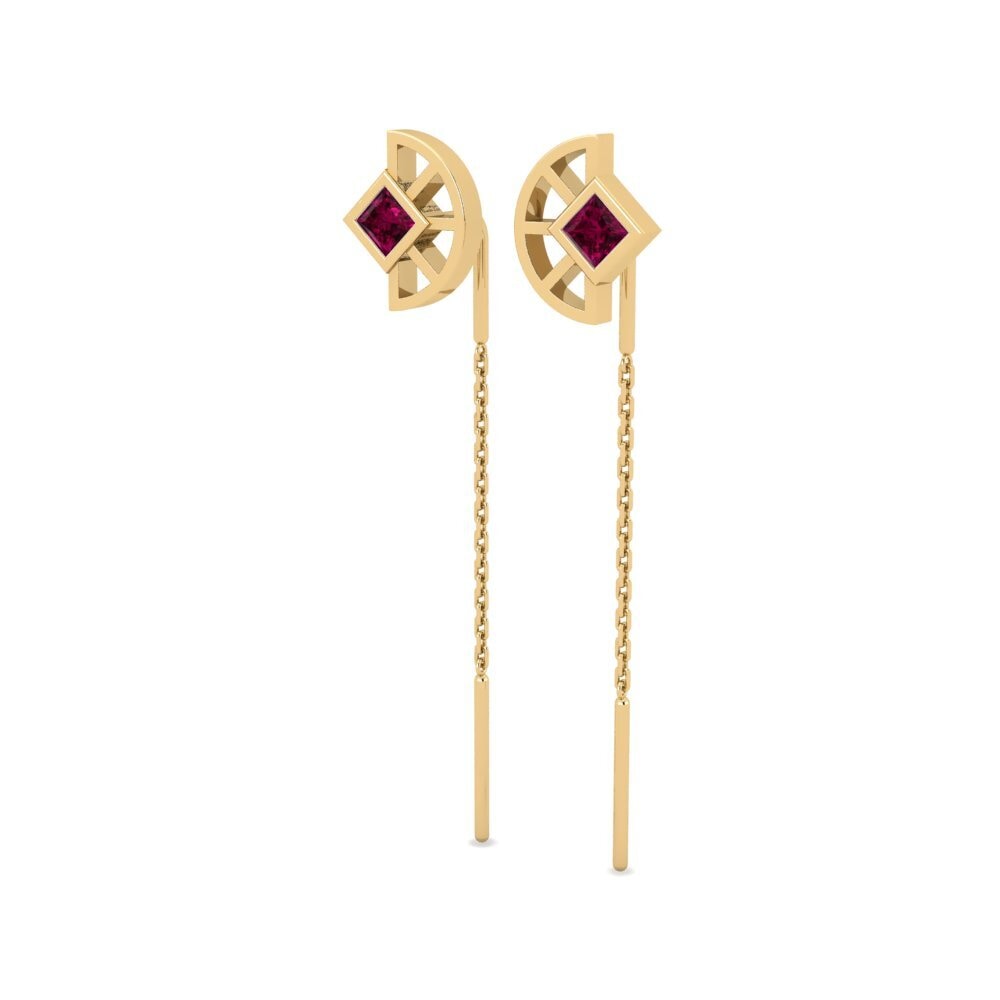 Đá Rhodolite Bông tai nữ Lucill