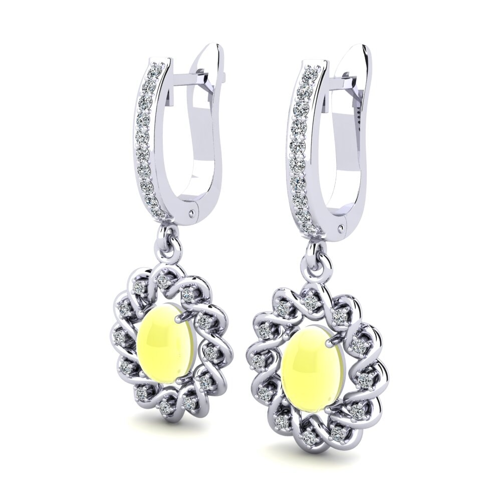 Đá Cabochon Topaz Vàng Bông tai nữ Lucita