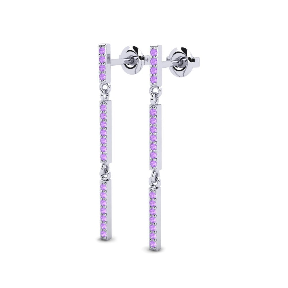 Weißgold 750 Amethyst Damen ohrring Luciu