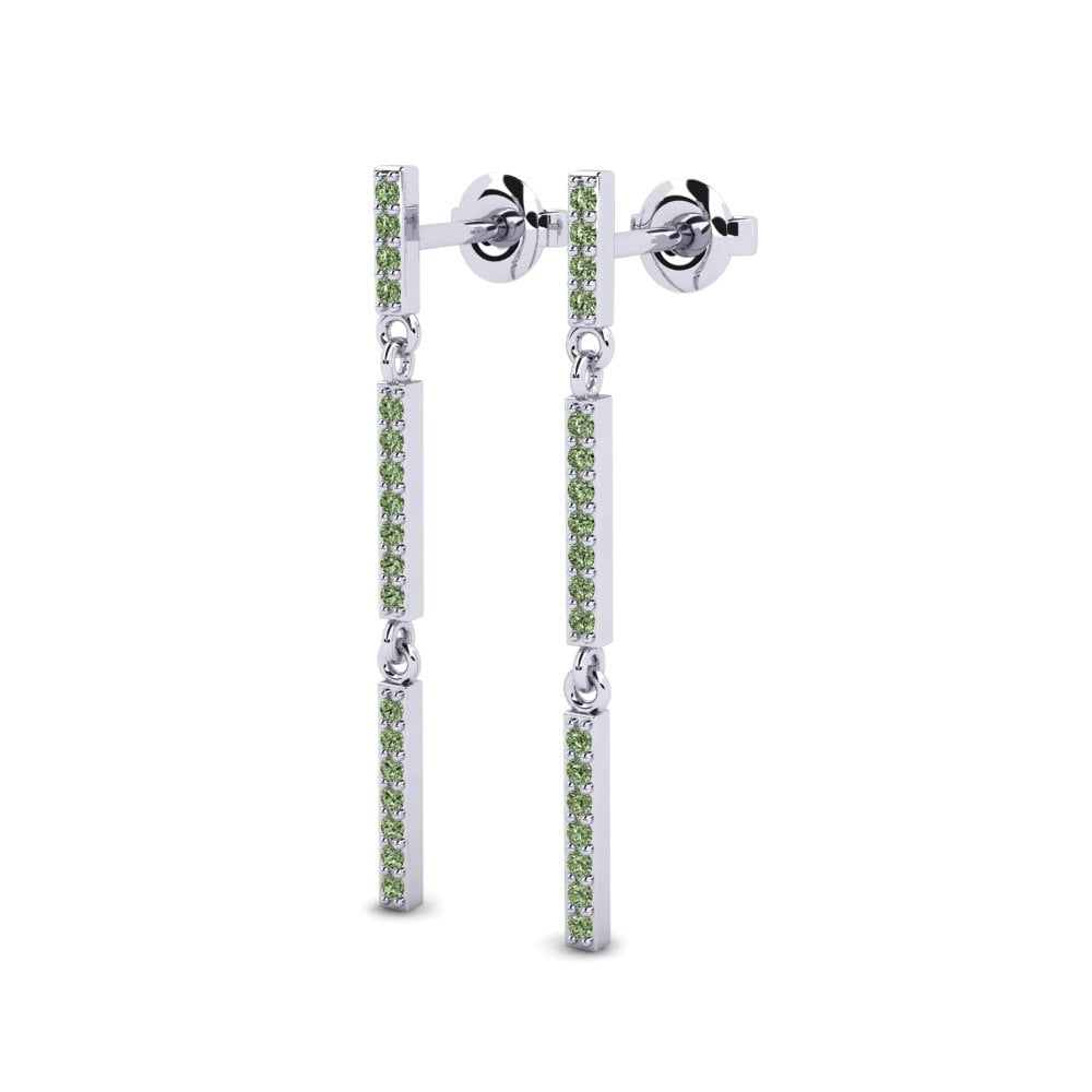 950 Platin Grüner Diamant Damen ohrring Luciu