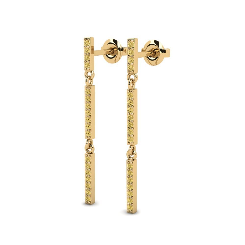 Diamante Amarillo Pendiente de mujer Luciu