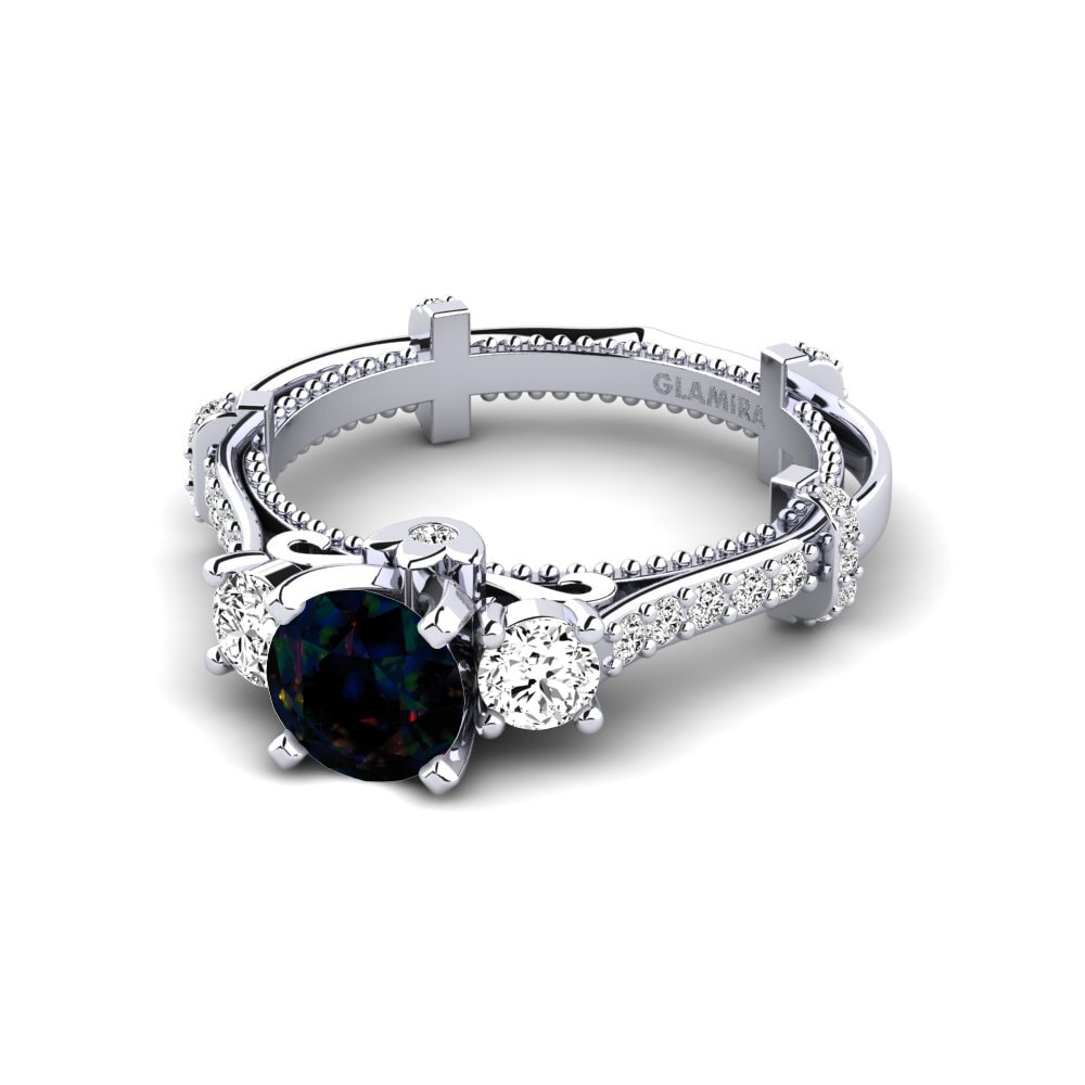 Opalo Negro Anillo de compromiso Luisetta
