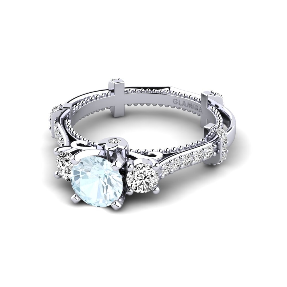 Aguamarina Anillo de compromiso Luisetta