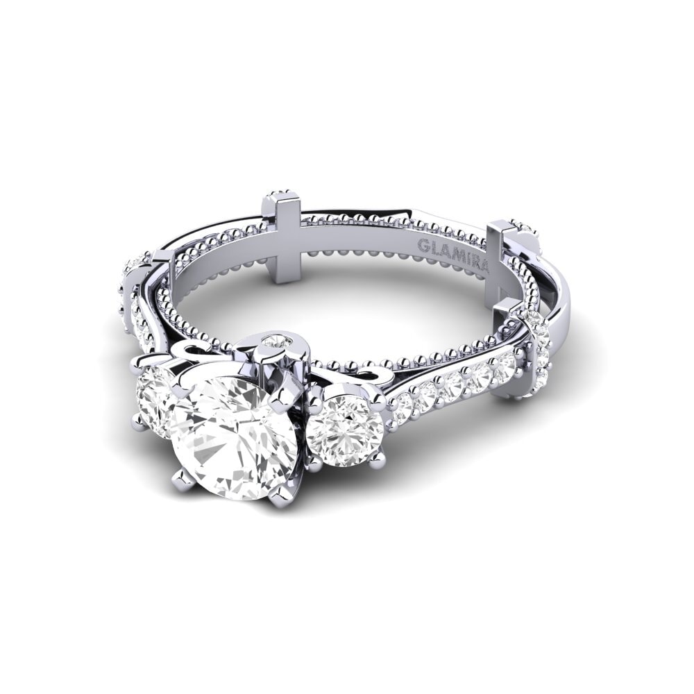 Zafiro blanco Anillo de compromiso Luisetta