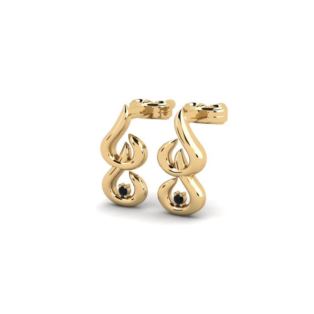 Saphir noir Boucle d'oreille femme Lukan