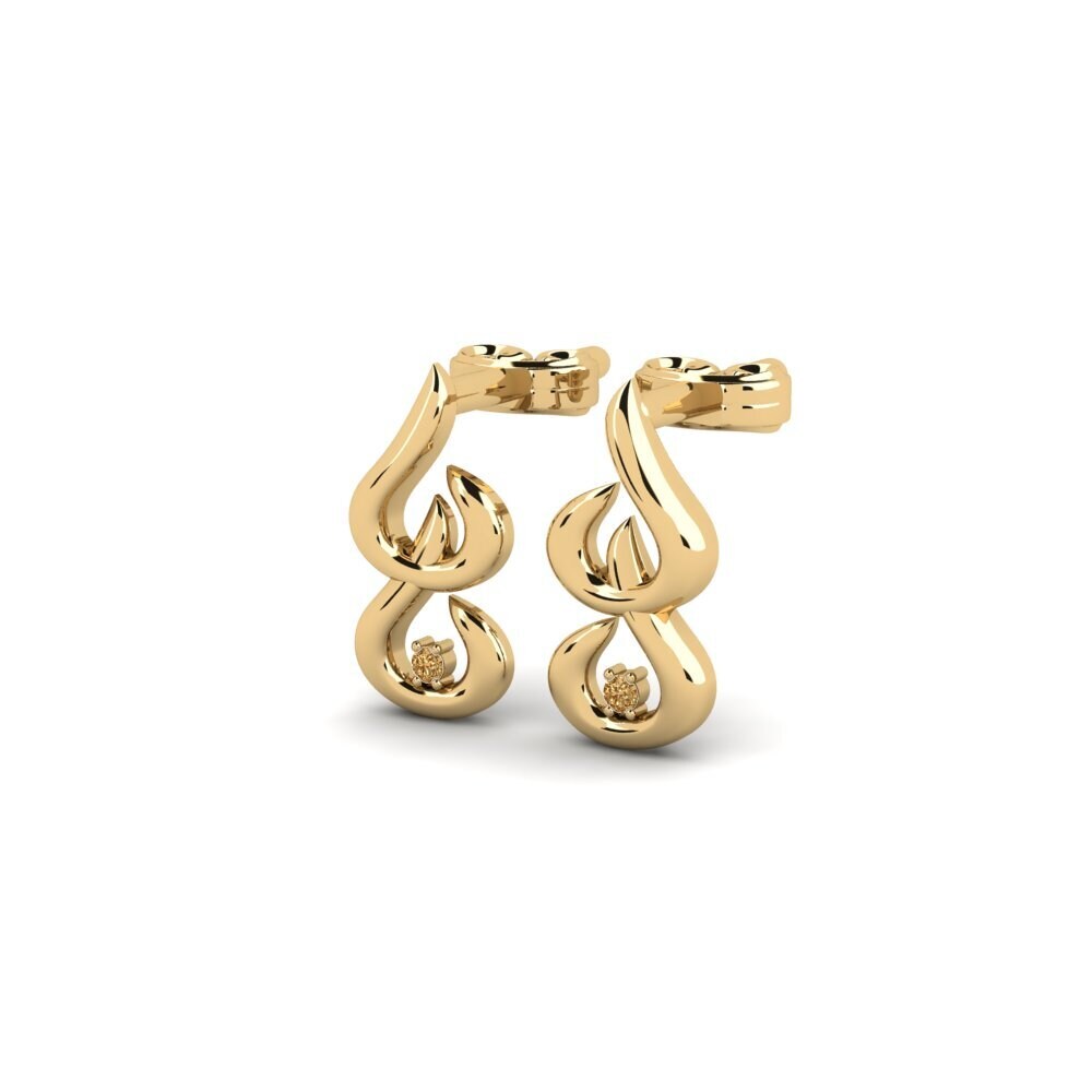 Diamant Brun Boucle d'oreille femme Lukan