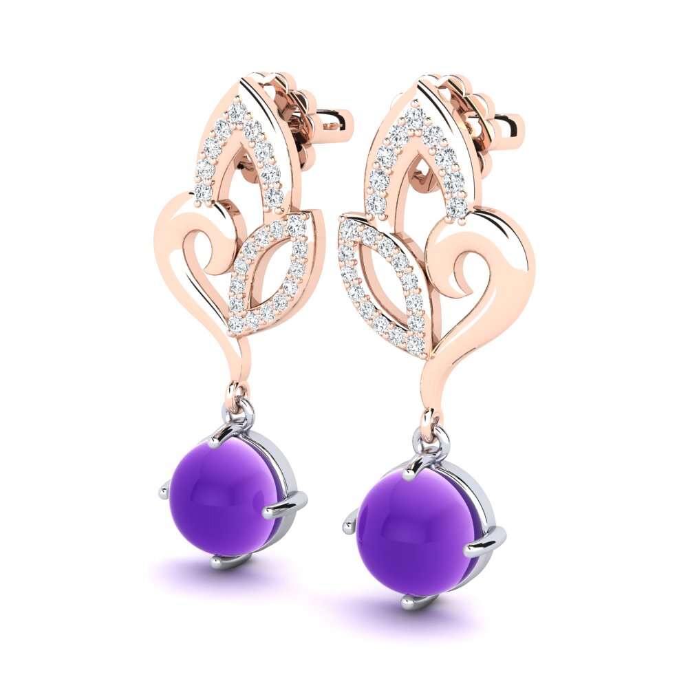 9k Oro Rosa & Blanco Pendiente de mujer Lukasha