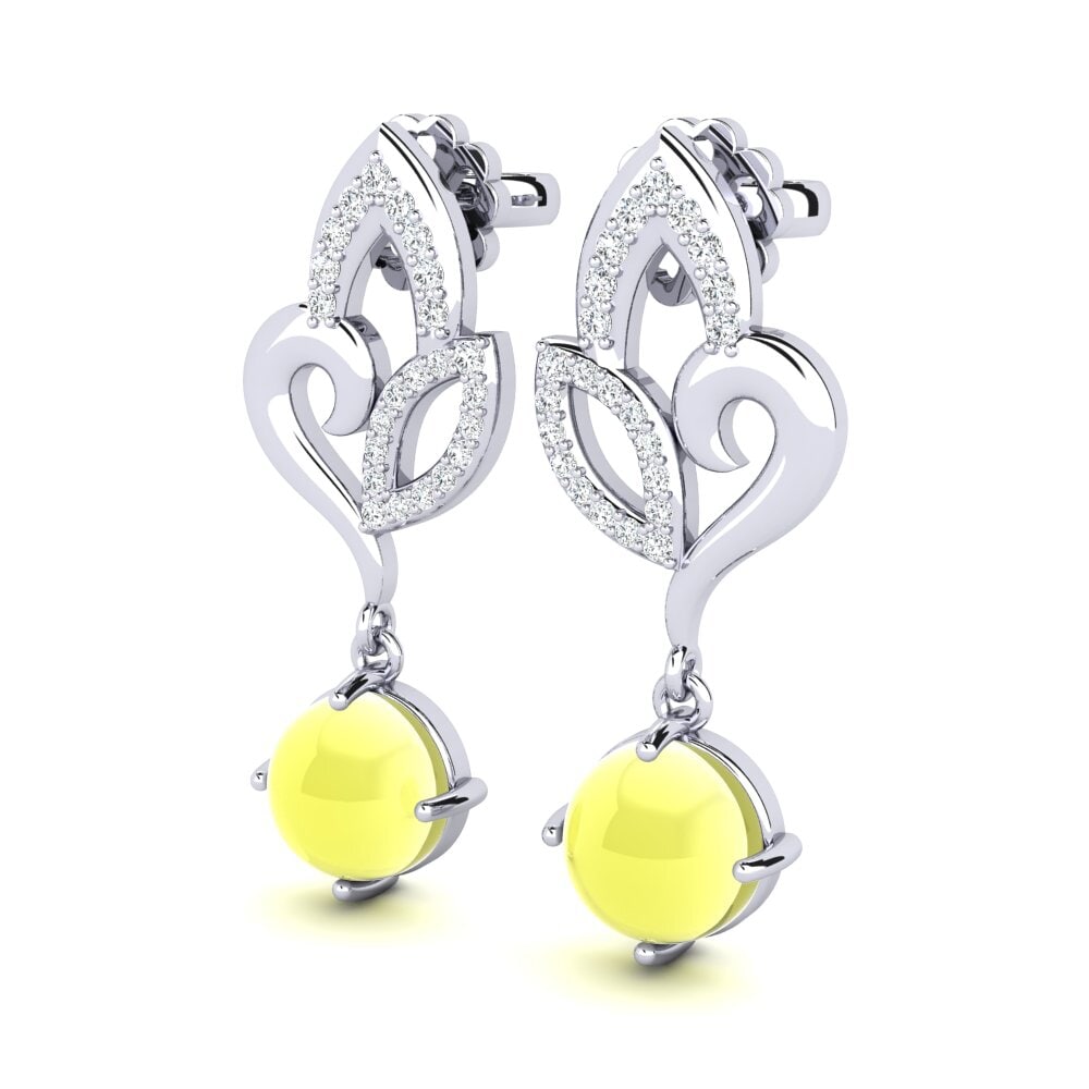 Cabochon Lemon Topaz Women's Earring Lukasha