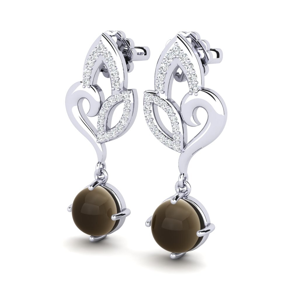 Cabochon Rauchtopas Damen ohrring Lukasha
