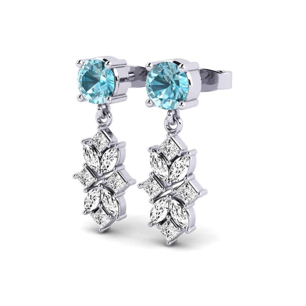 Zircon Bleu Boucle d'oreille femme Luli