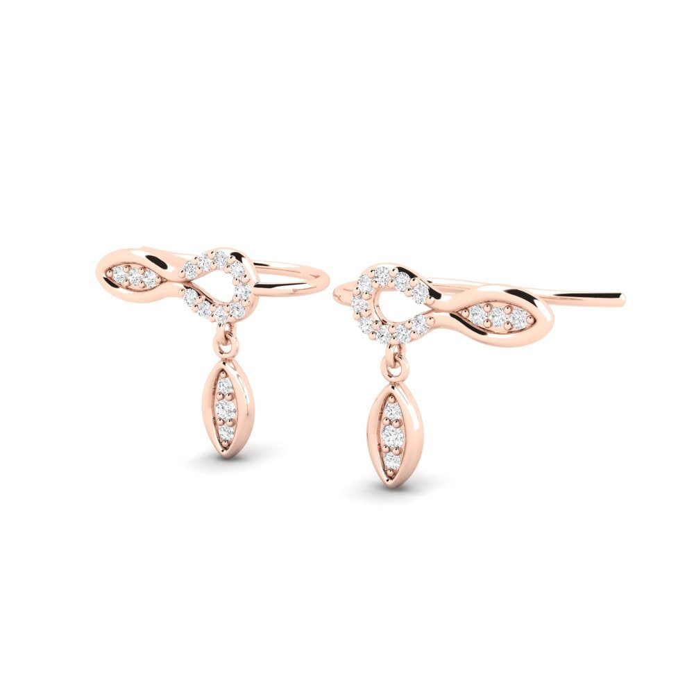 9ct Rose Gold Women's Earring Lumbers - A