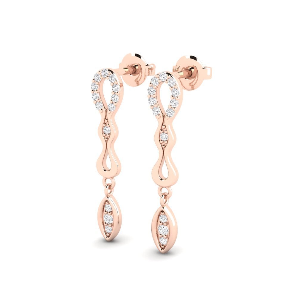 9ct Rose Gold Women's Earring Lumbers - B