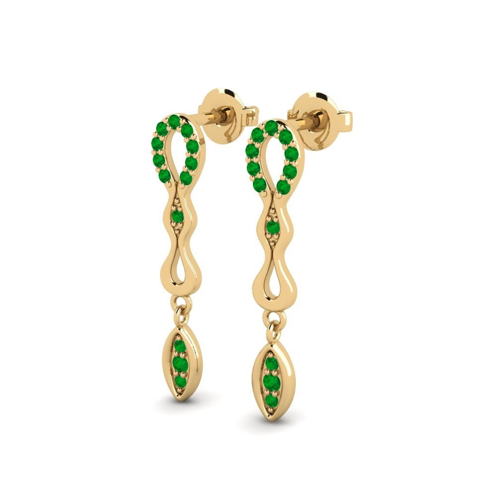 Émeraude Boucle d'oreille femme Lumbers - B