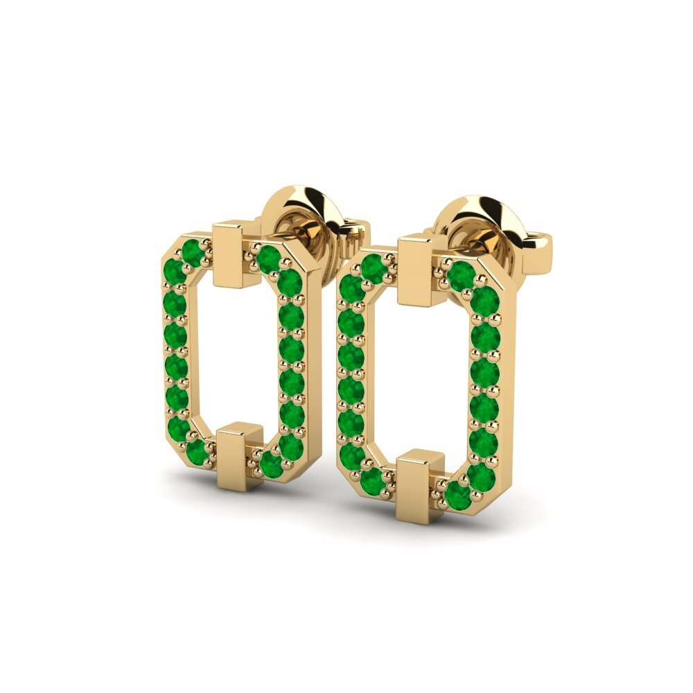 Émeraude Boucle d'oreille femme Lumela