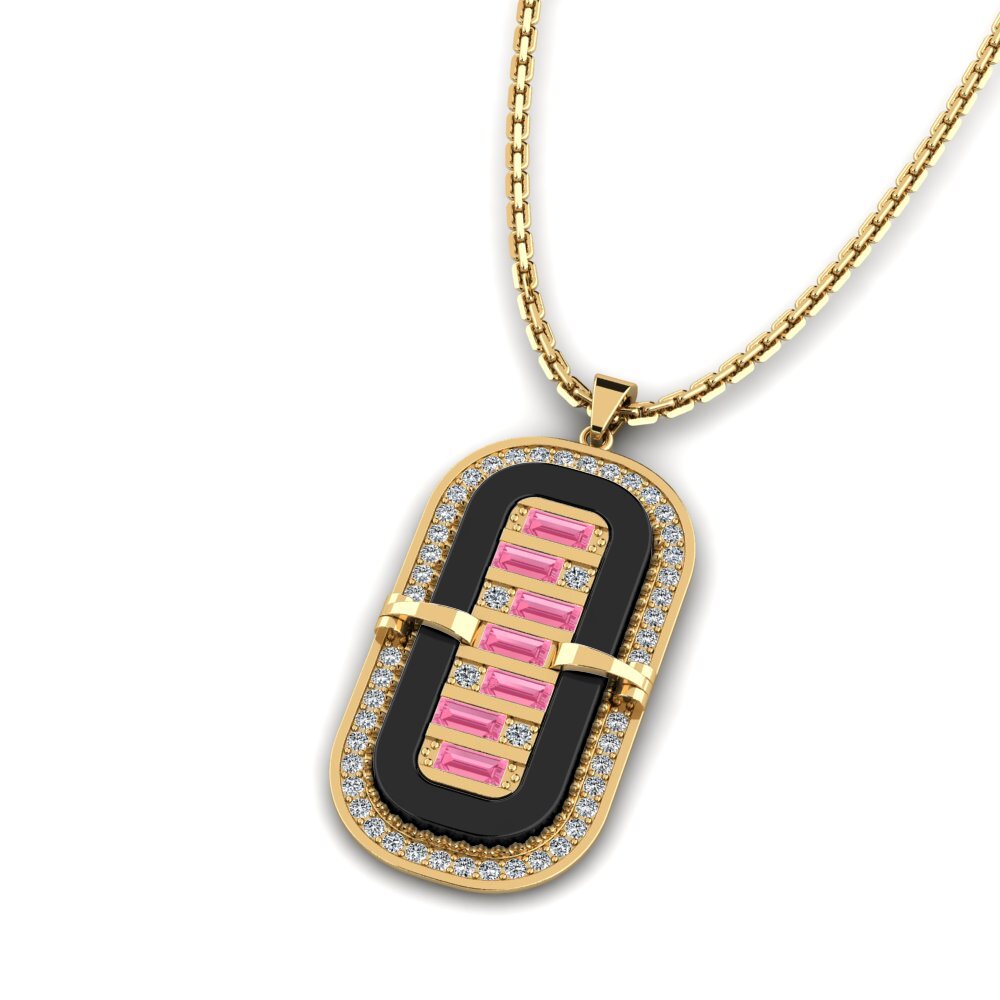 Baguette Pink Sapphire Women's Pendant Lumsden