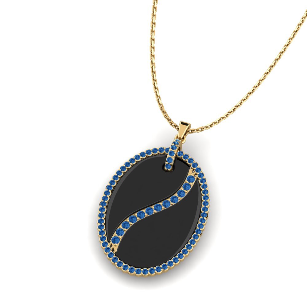 Circonita Azul Oscuro Colgante de Mujer Luongo