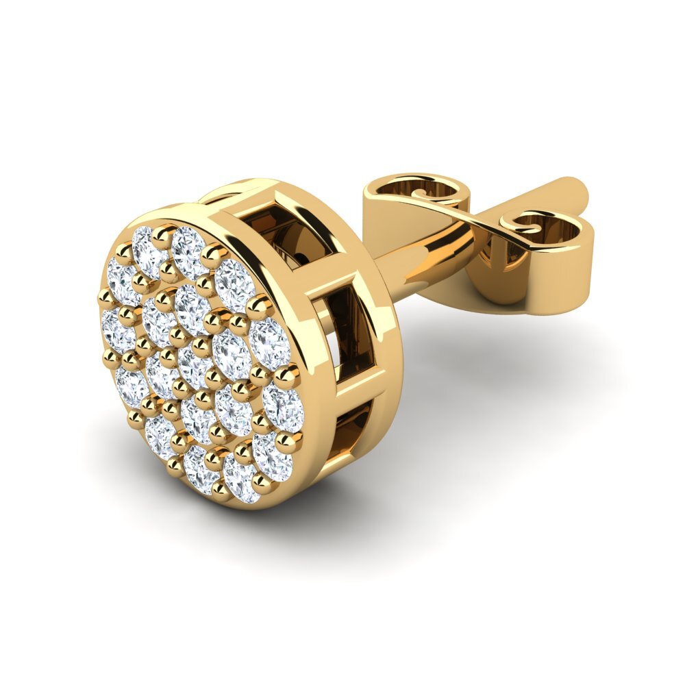 9k Oro Amarillo Diamante cultivado en laboratorio Pendiente para hombre Lupus
