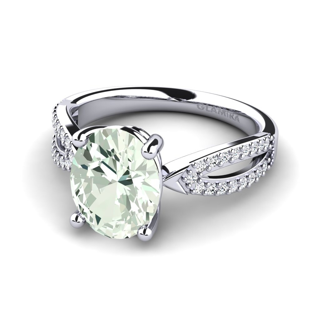 Green Amethyst Engagement Ring Lurenda