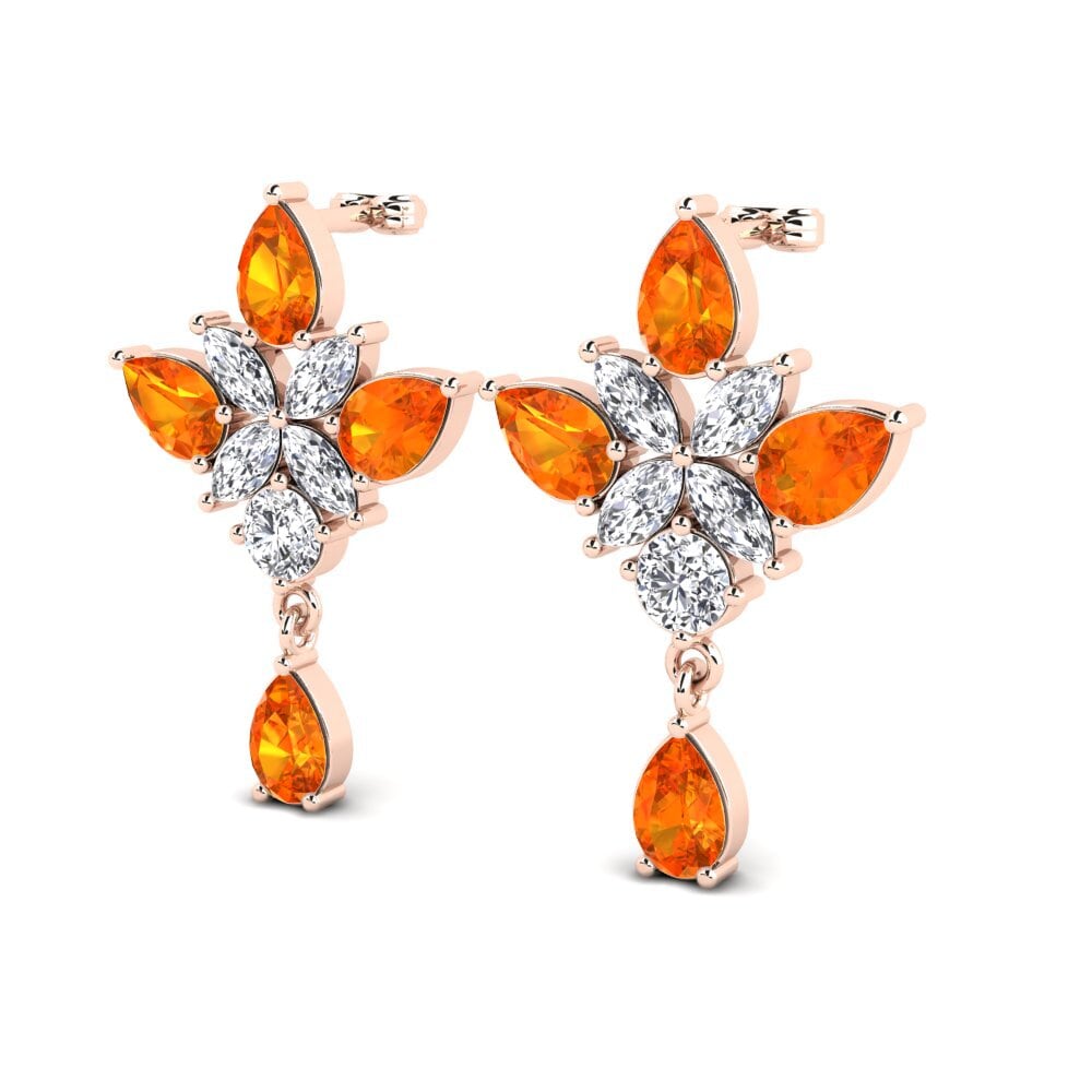Orangefarbener Saphir Damen ohrring Luther