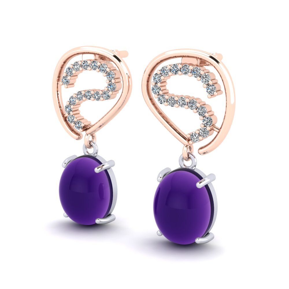18ct Rose & White Gold Women's Earring Luvenia