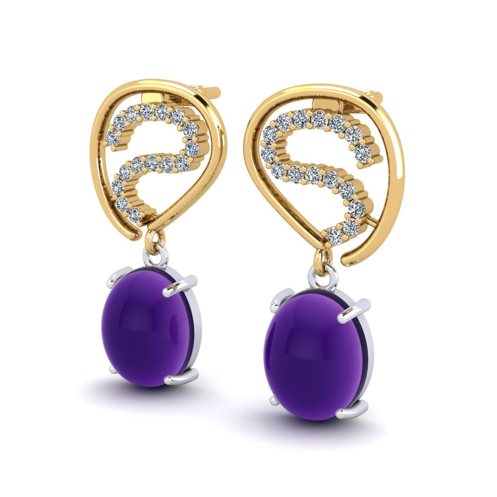 14ct Yellow & White Gold Women's Earring Luvenia