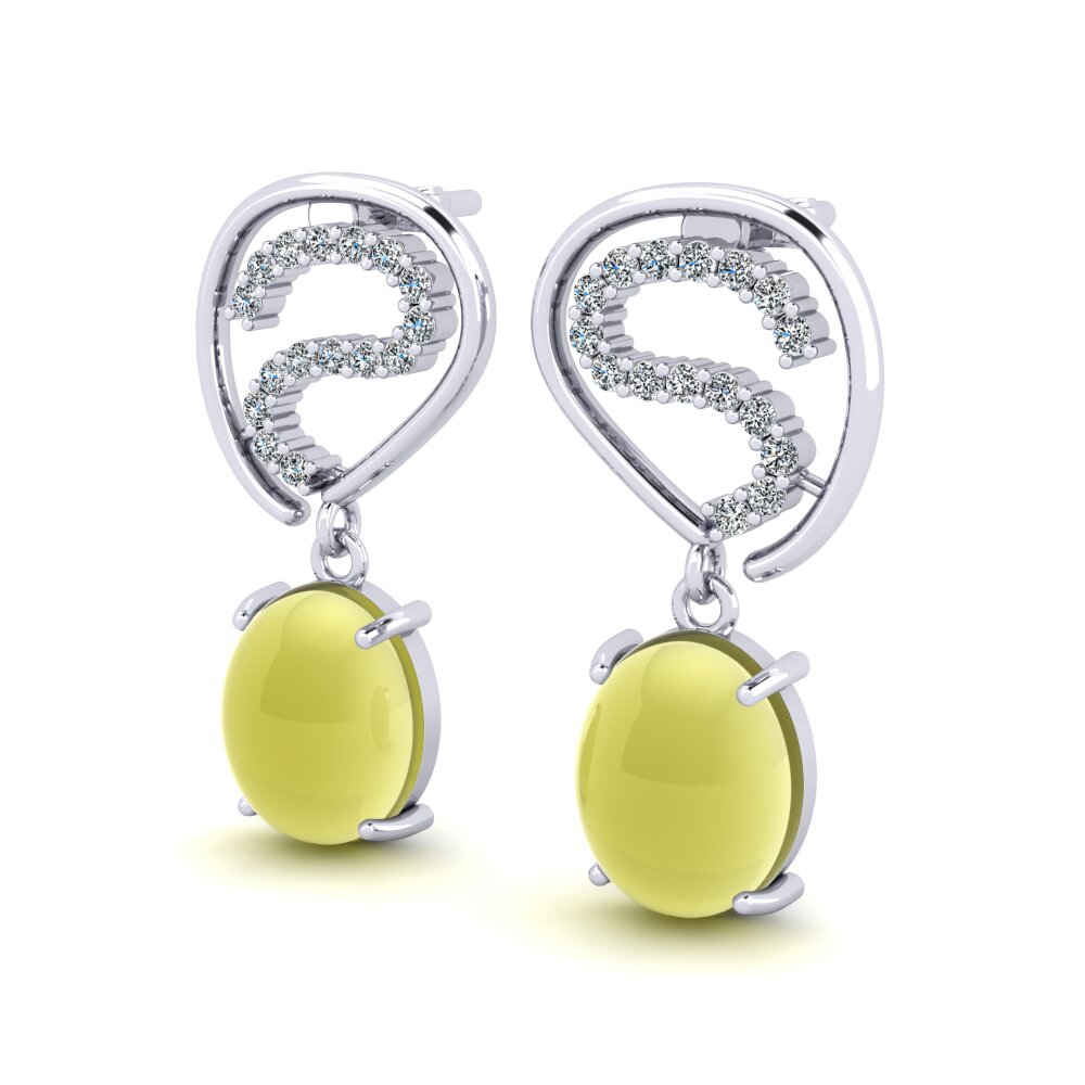 Cabochon Lemon Topaz Women's Earring Luvenia