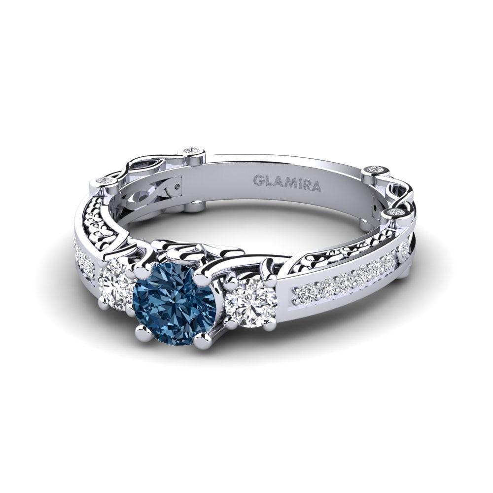 Blue Diamond Engagement Ring Luyiza