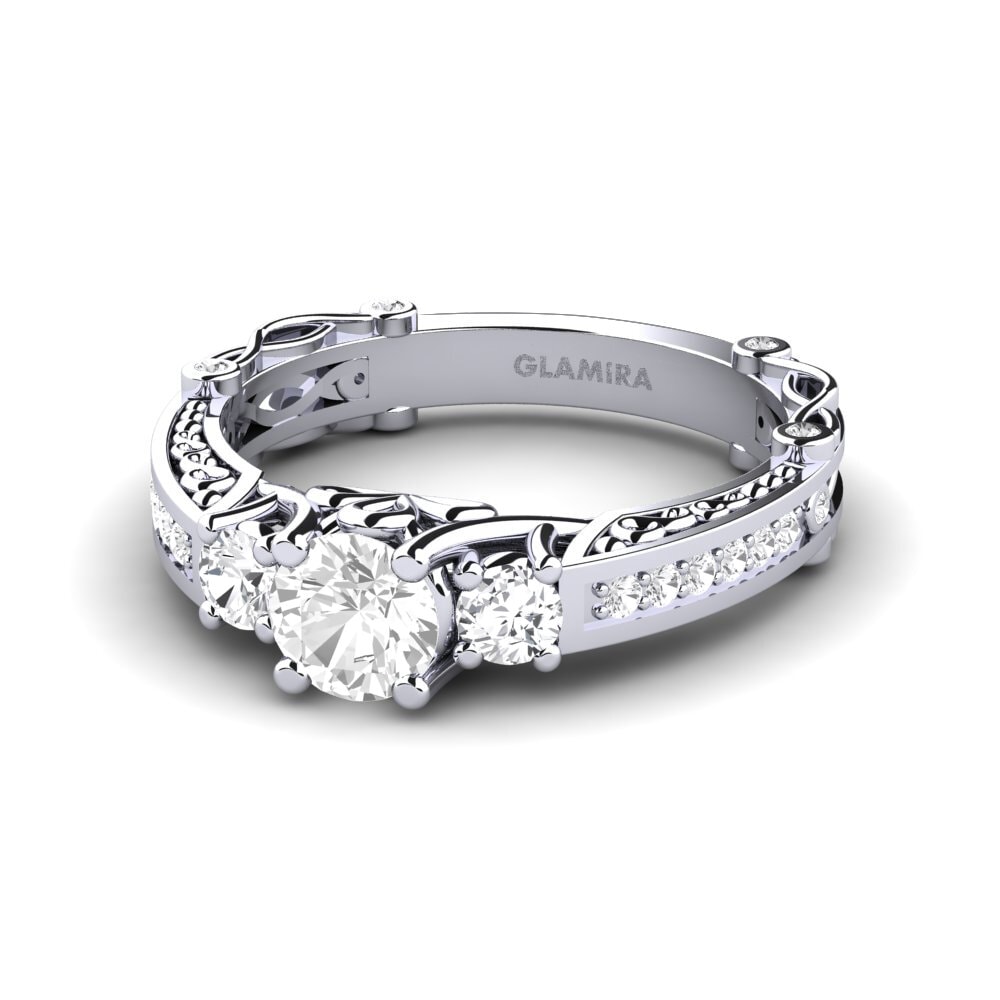 Zafiro blanco Anillo de compromiso Luyiza