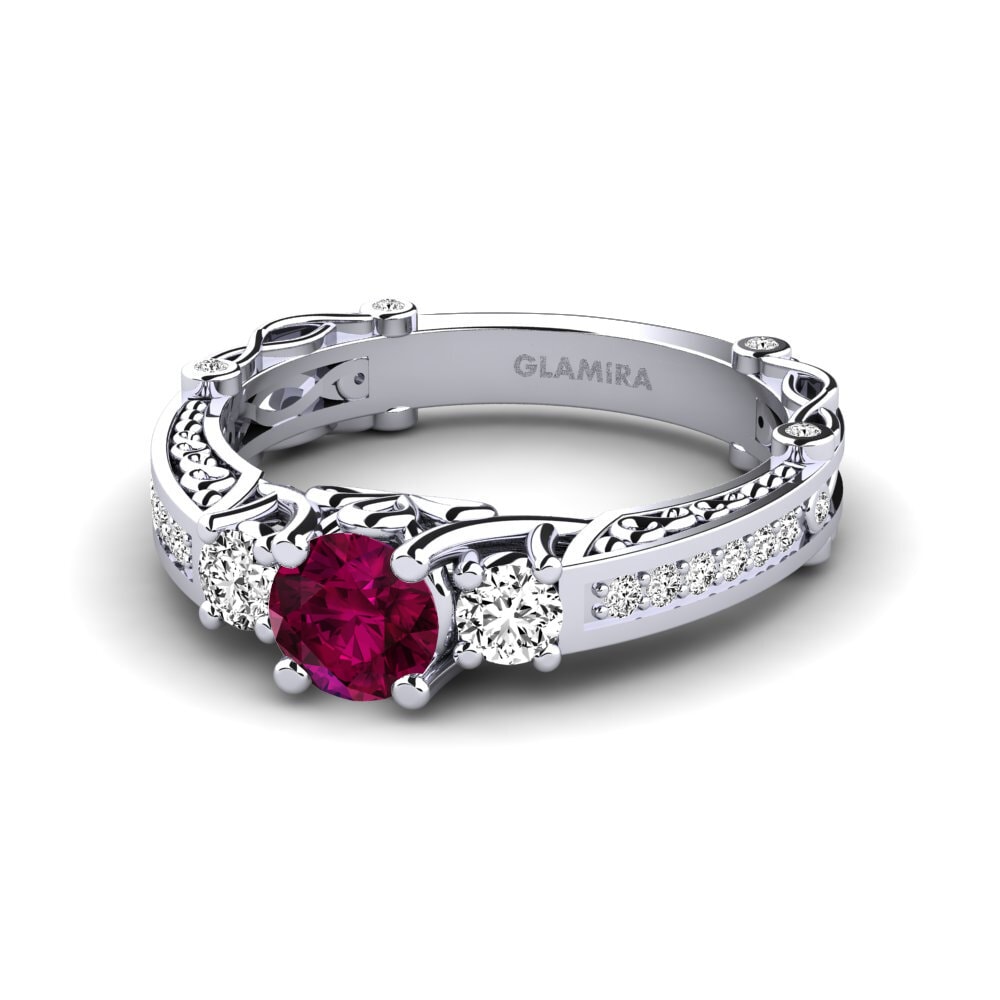 Granate Rhodolite Anillo de compromiso Luyiza