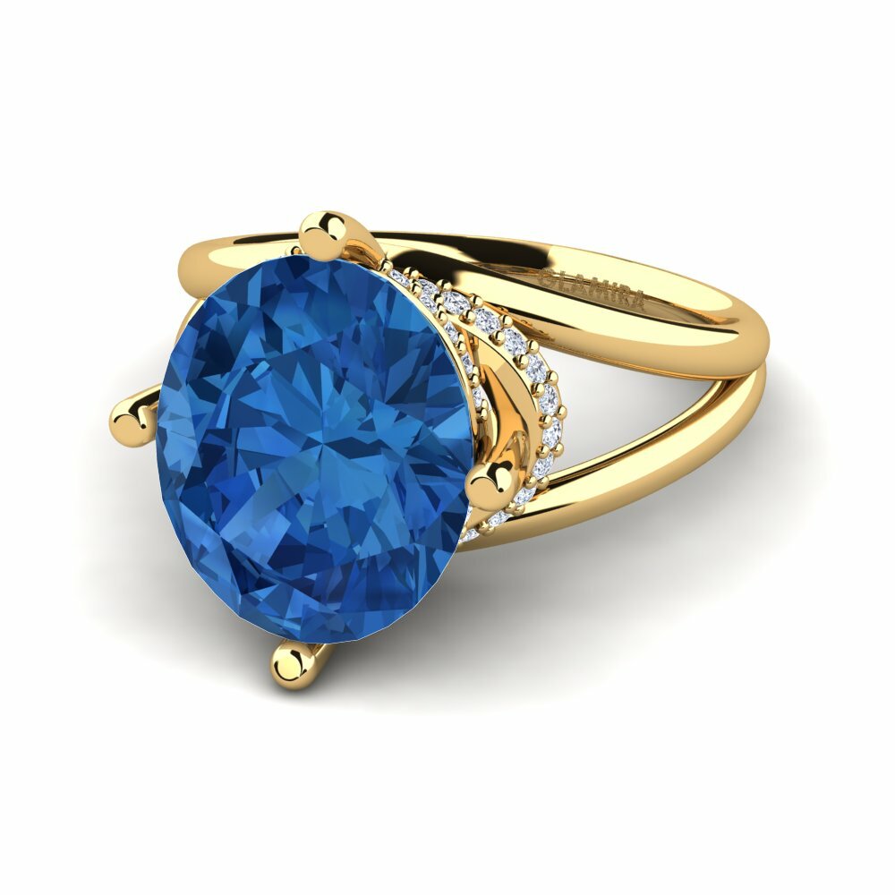 Zircone Bleu Foncé Bague Luzirene
