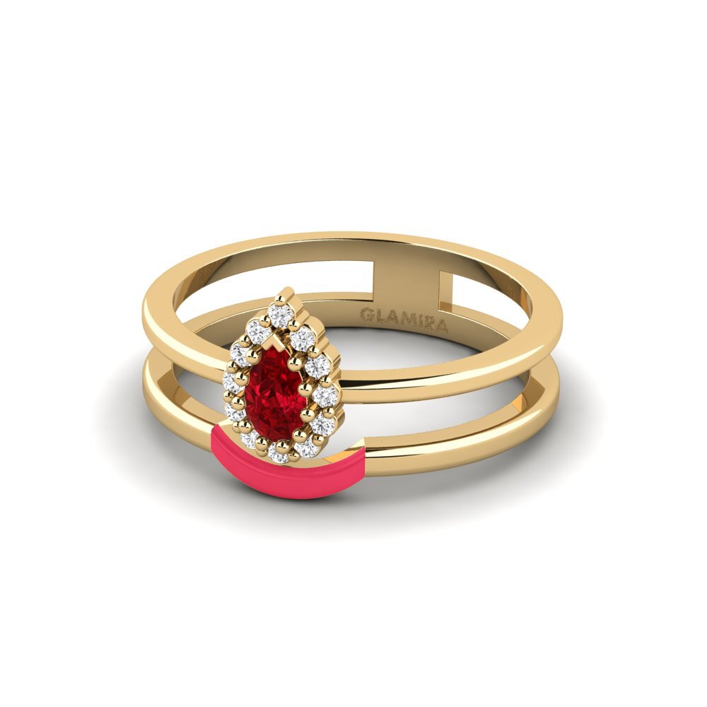 Roter Zirkonia Ring Lyme