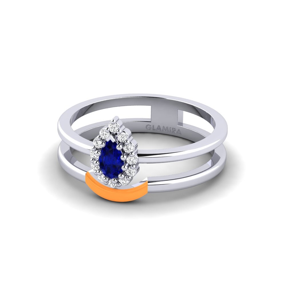 Weiß-Silber Ring Lyme