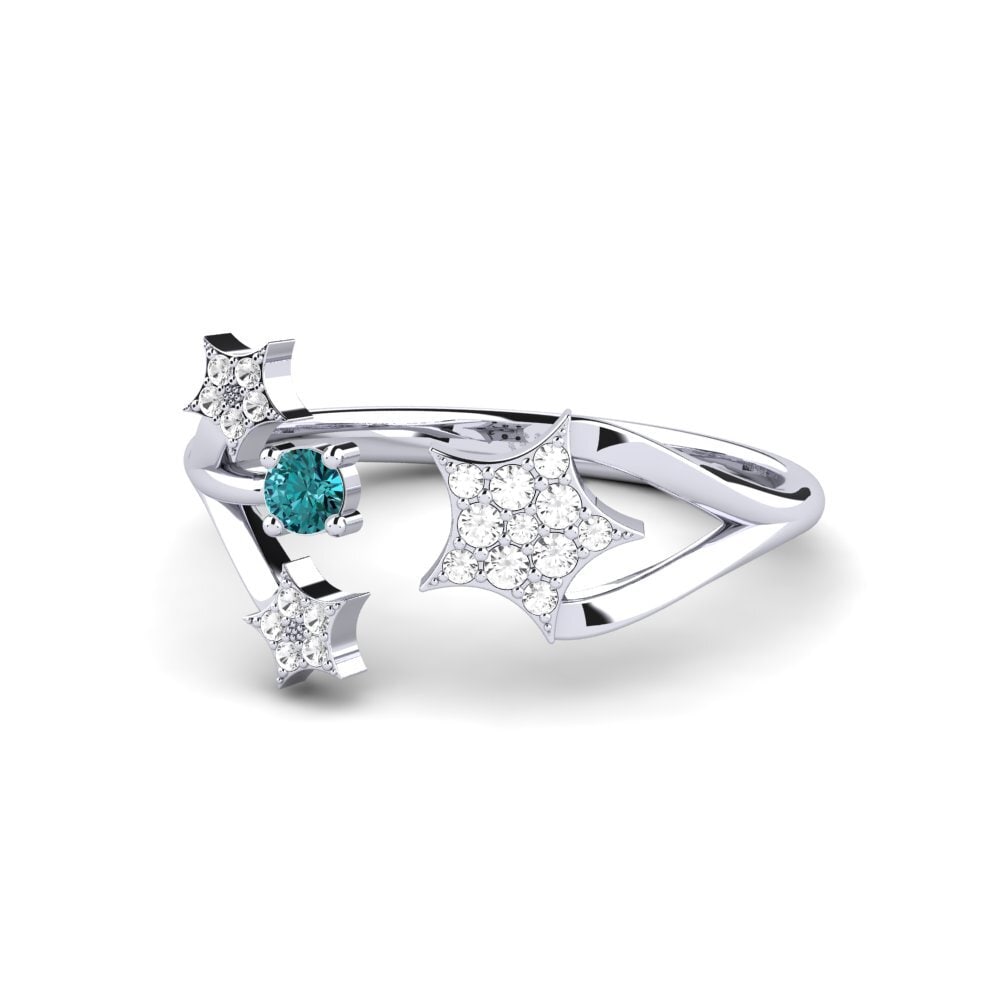 Diamante Azul Anel Lyrus