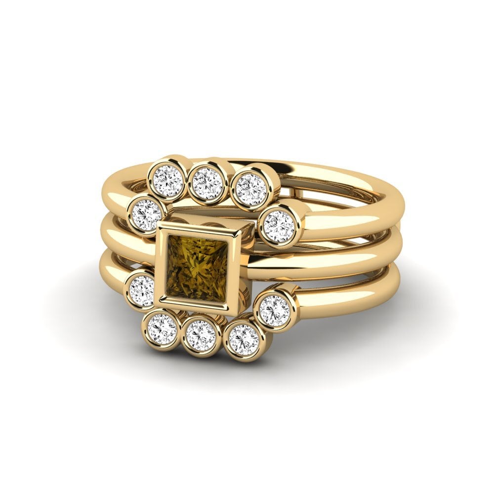 Circón Marrón Anillo Lyst SET