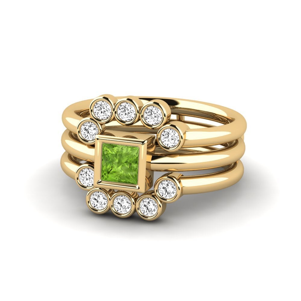 Princesa Peridoto Anillo Lyst SET