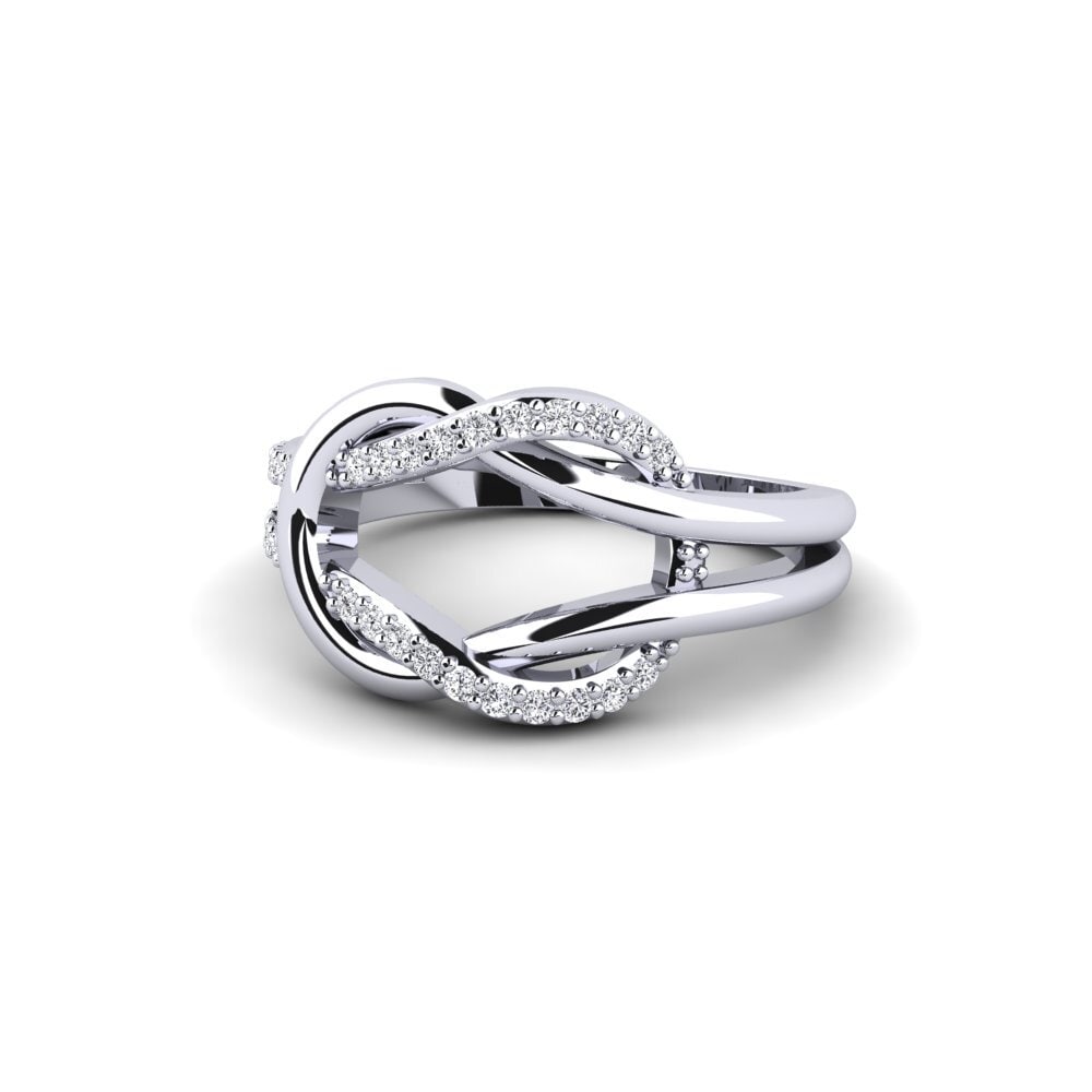 14k Oro Blanco Anillo Maama