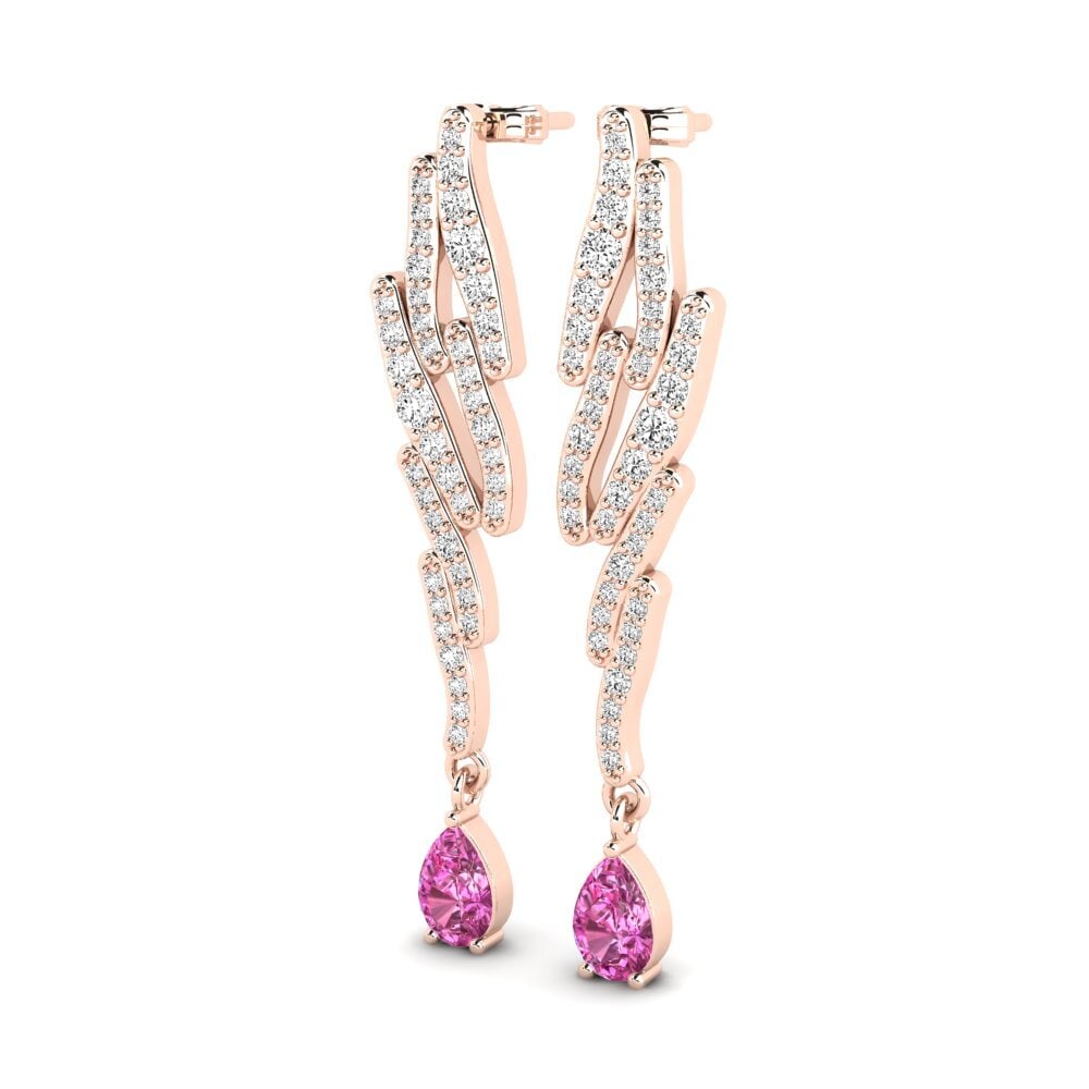 14k Oro Rosa Topacio Rosa Pendiente de mujer Mabella