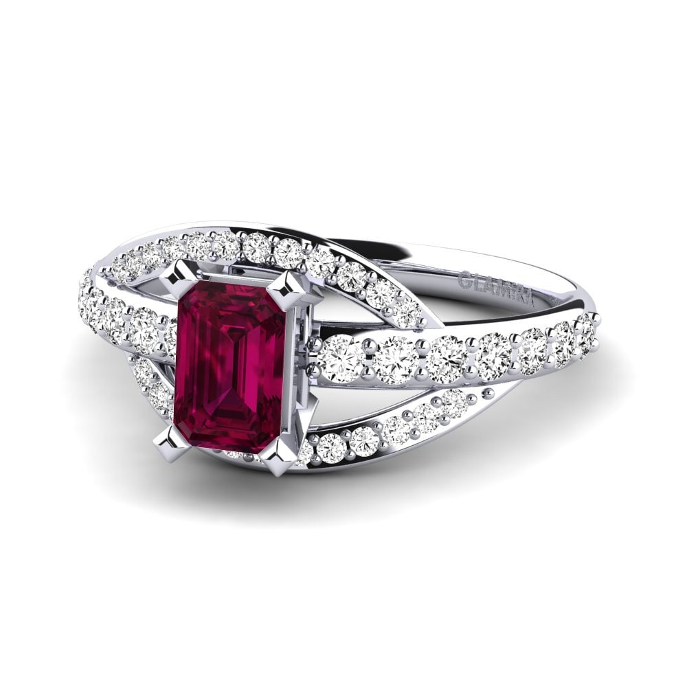 Granate Rhodolite Anillo de compromiso Mabelle