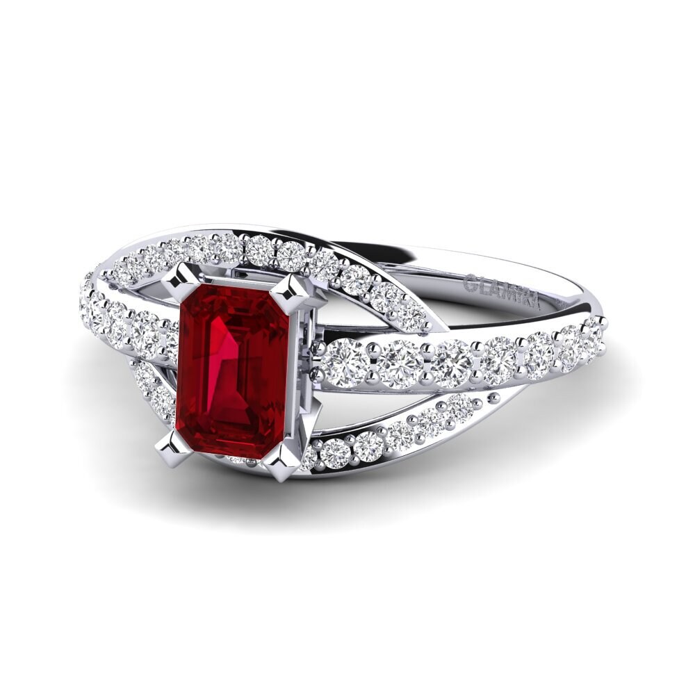 Circonita Roja Anillo de compromiso Mabelle