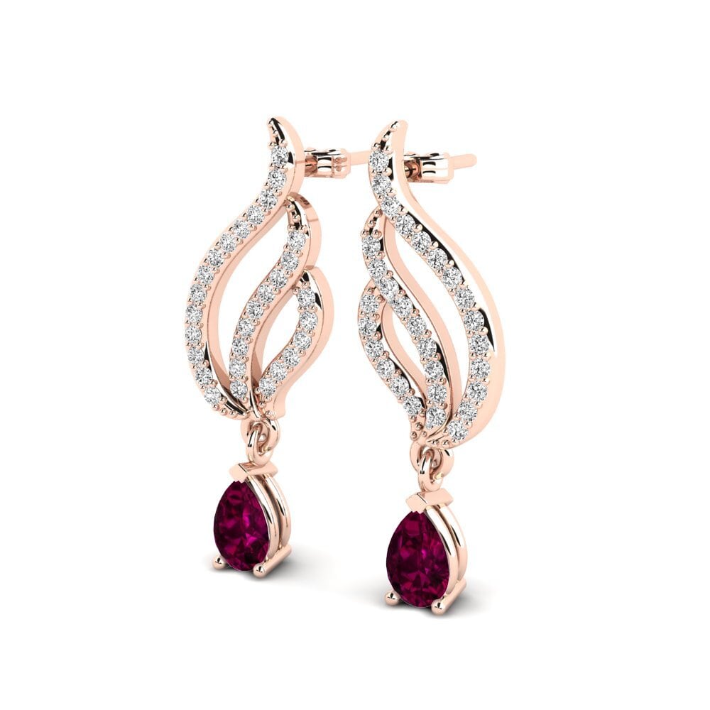 18ct Rose Gold Rhodolite Garnet Women's Earring Mabina