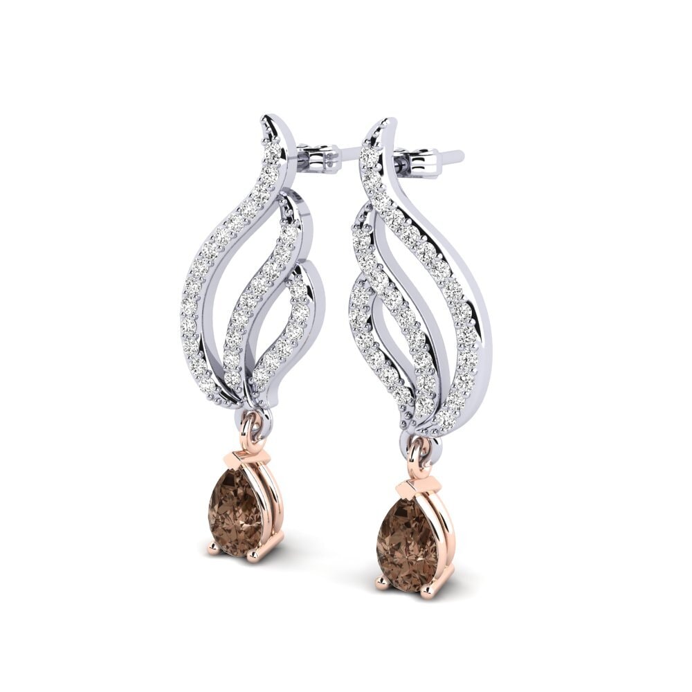 white_red-375 Quartzo fumé Brincos Feminino Mabina