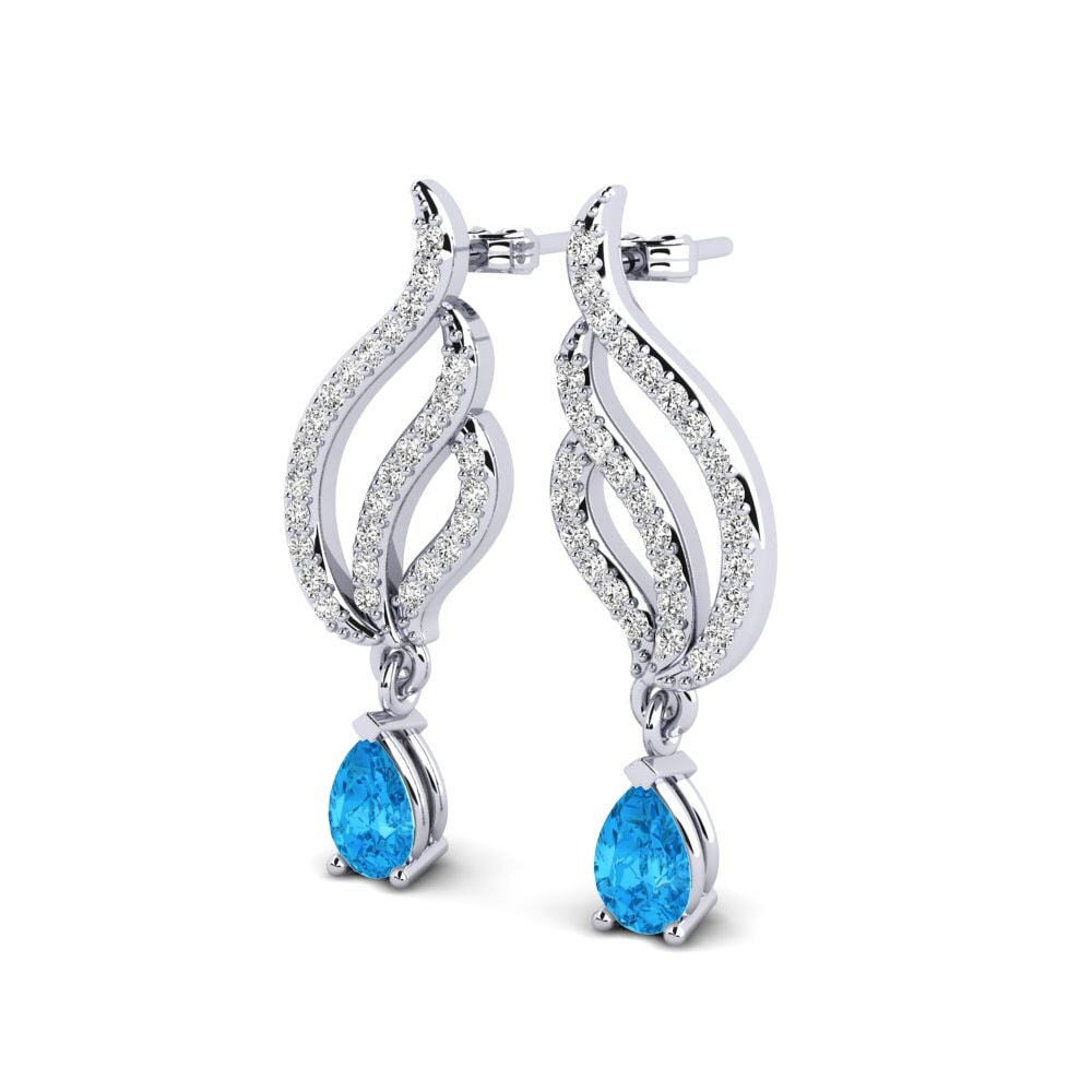 Topaze Bleue Boucle d'oreille femme Mabina