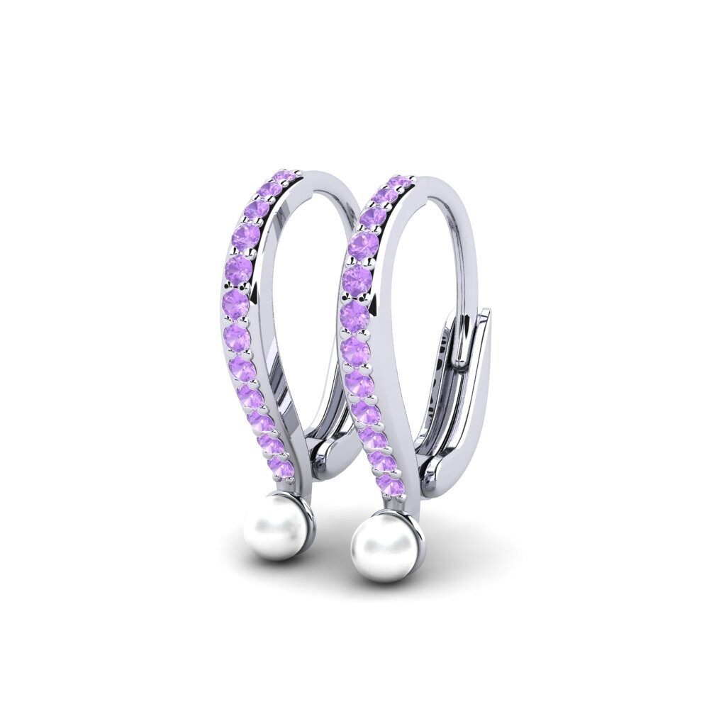 Weißgold 750 Amethyst Damen ohrring Macaan