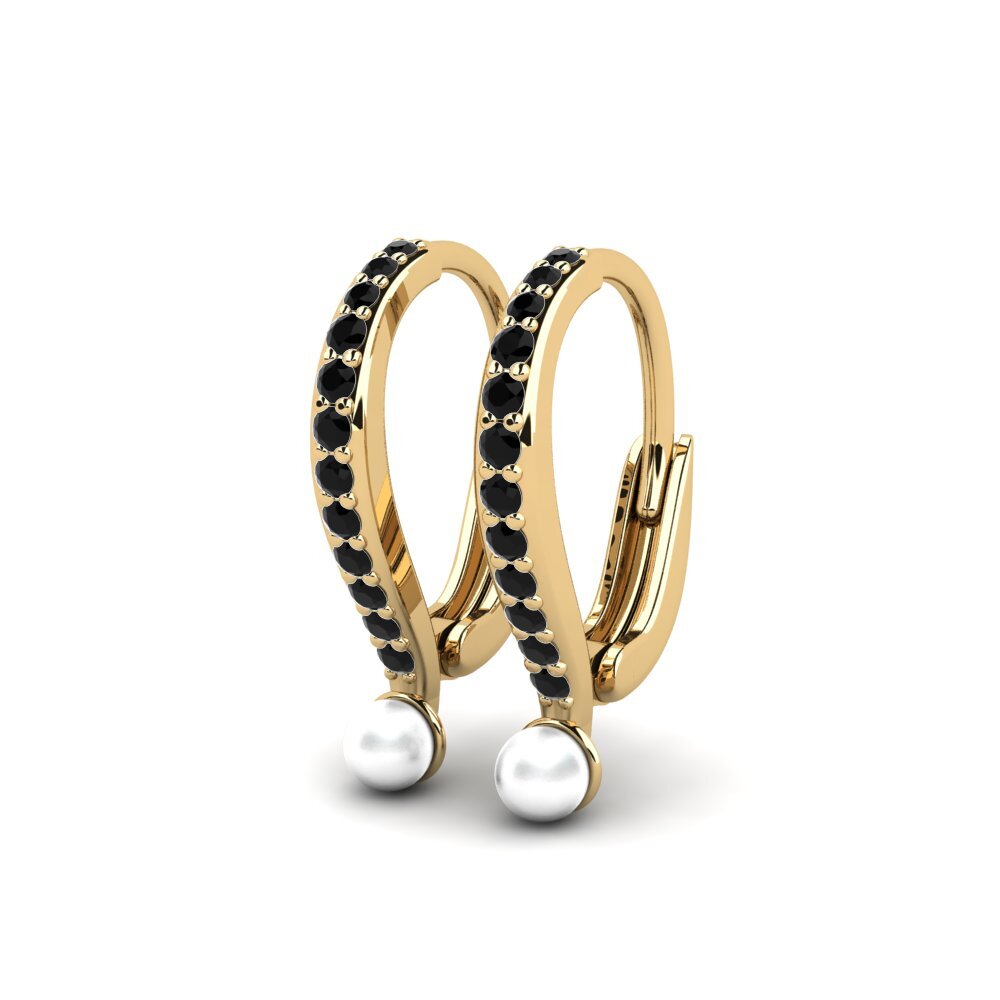 Schwarzer Onyx Damen ohrring Macaan