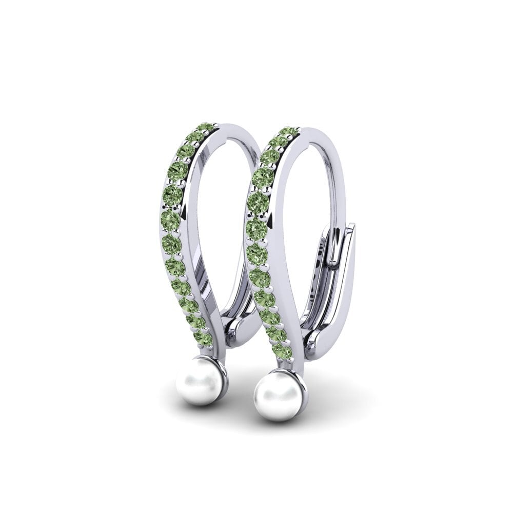 950 Platin Grüner Diamant Damen ohrring Macaan