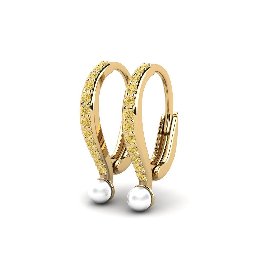 Diamante Amarillo Pendiente de mujer Macaan